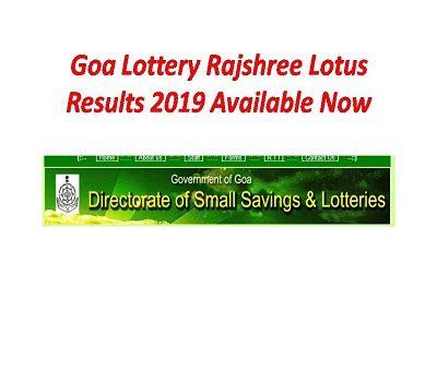 goa state lottery rajshree today result|LOTTERY RESULTS .